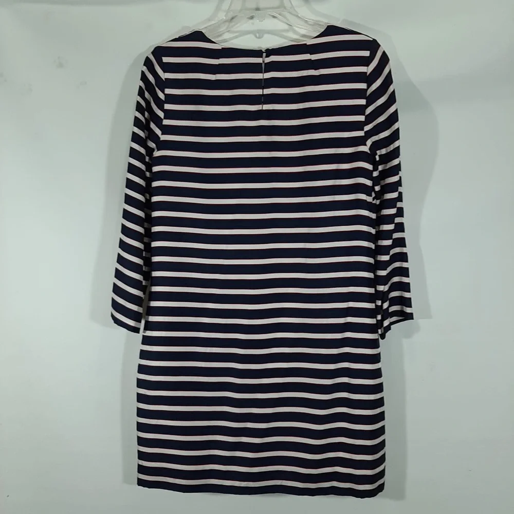 J. Crew navy stripe silk dress 2 - Picture 2 of 13